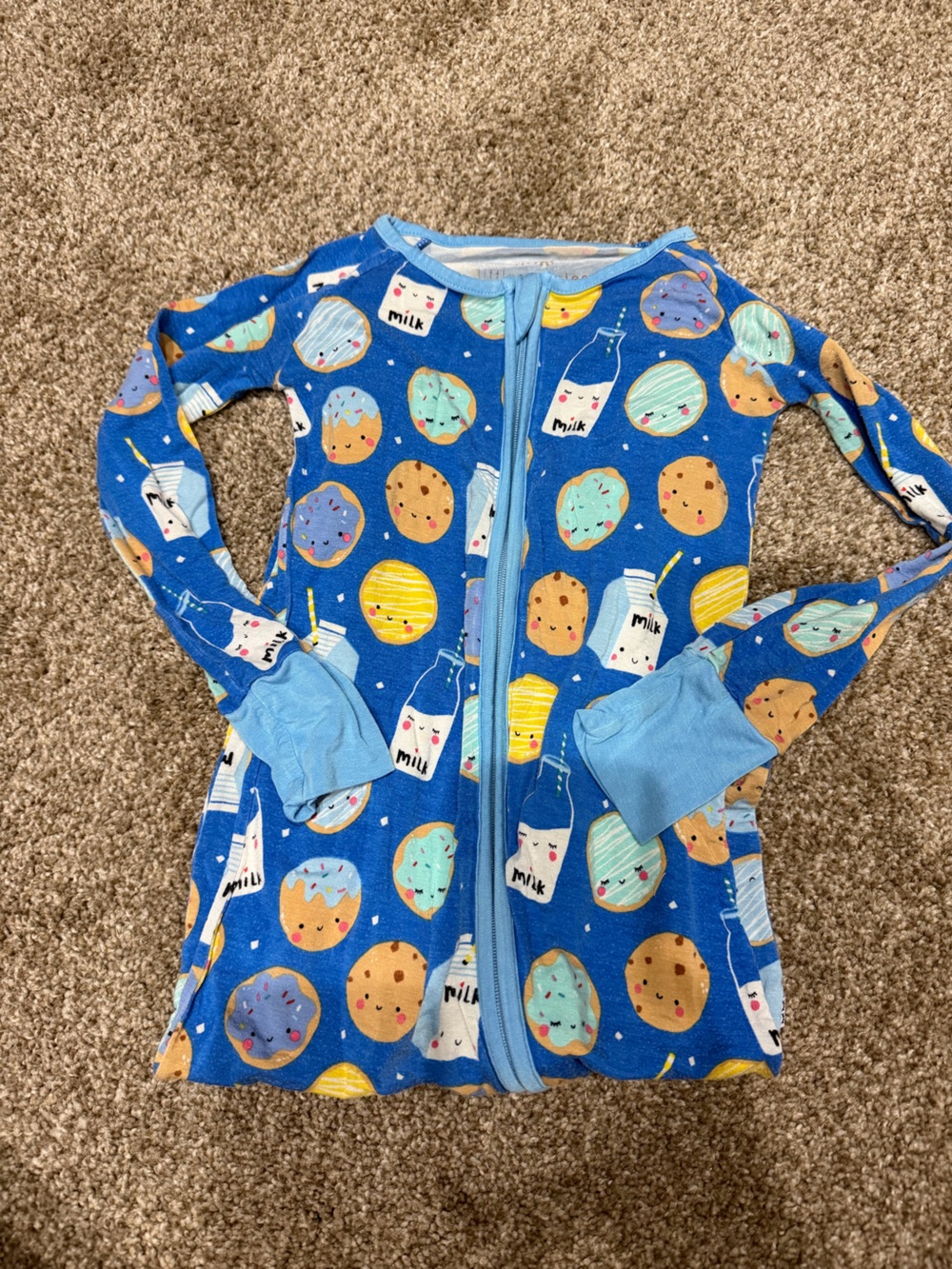 Little Sleepies 3T Zippy Milk and Cookies